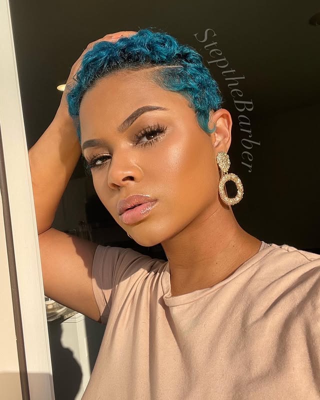 Aqua Blue Short Pixie