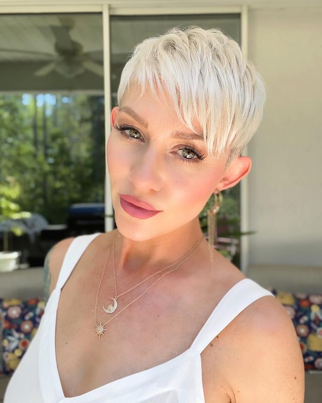 Blonde Pixie with Fringe