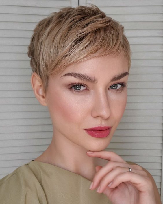 Blonde Textured Pixie Cut