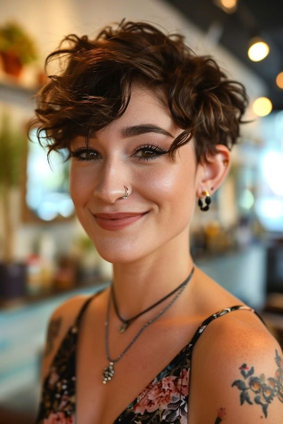Bold Undercut Pixie with Side-Swept Bangs