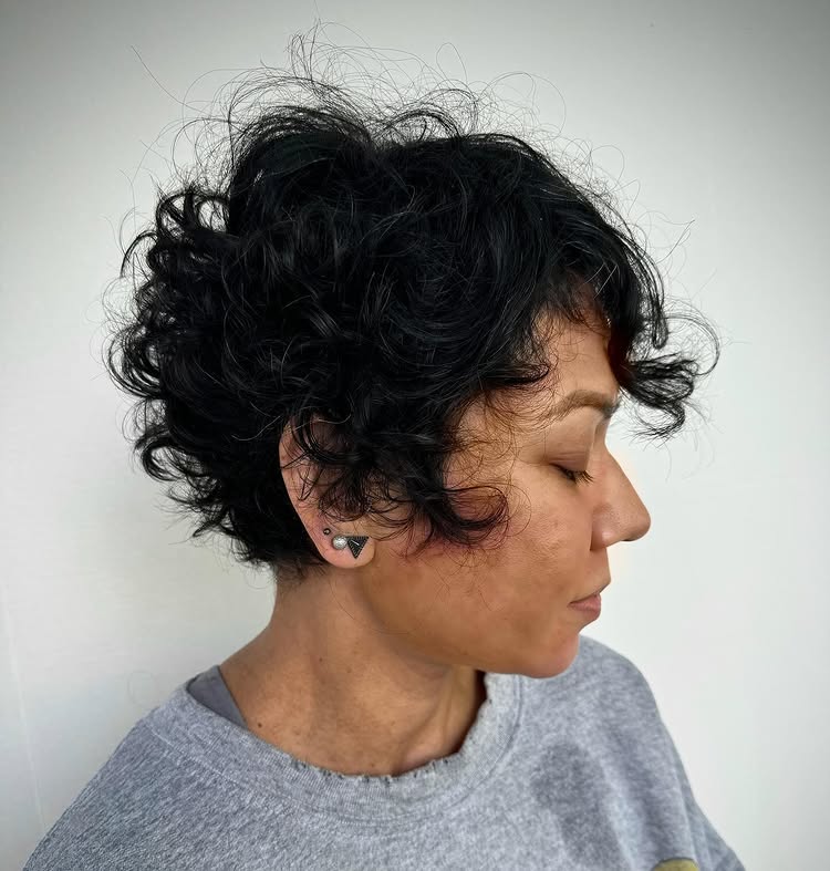Curly Bixie Bob Cut