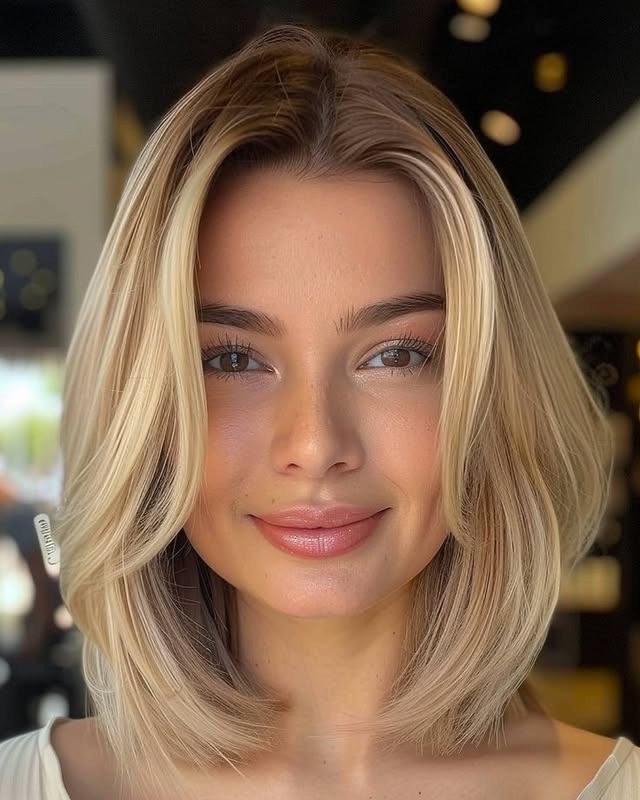 Effortless Silver Tousled Bob with Side Part