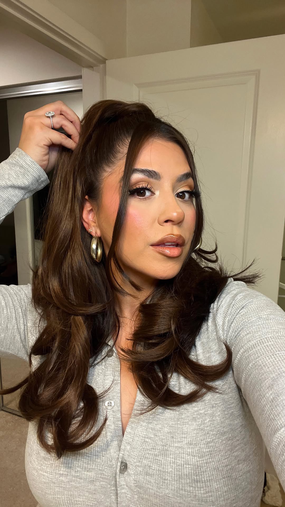 Glamorous Half-Up Half-Down With Volume