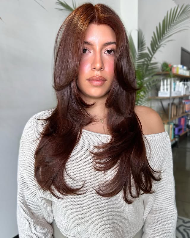 Layered Chocolate Brown Waves