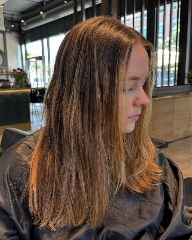 Rich Brunette Layers With Soft Curls