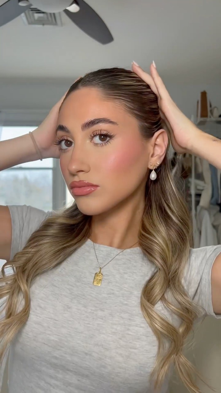 Sleek Slicked-Back Half-Up Waves