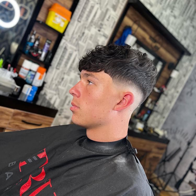 Textured Tapered Side Fade with Tousled Top