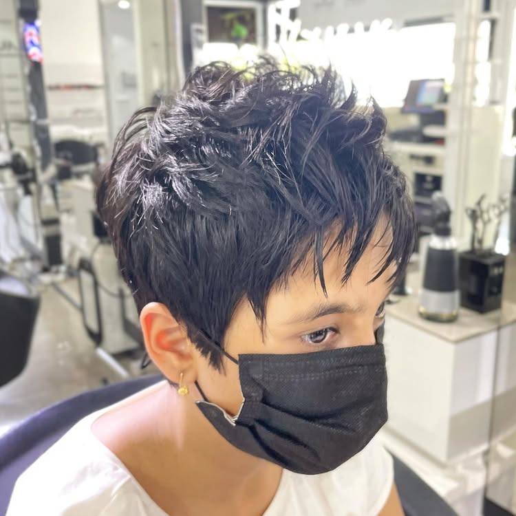 Tousled Short Black Hair